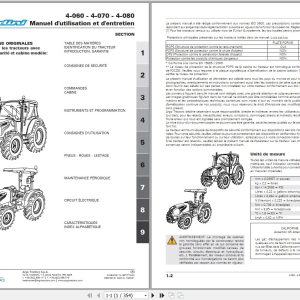 Landini Tractor 4 060 4 070 4 080 Operators Maintenance Manual 6670716A2 FR 1
