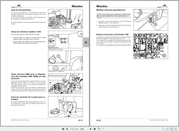 Landini Tractor 4 060 4 070 4 080 Operators Maintenance Manual 6670717A2 ES 2