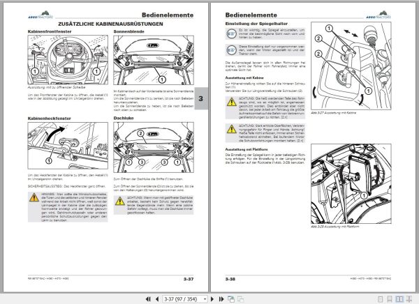 Landini Tractor 4 060 4 070 4 080 Operators Maintenance Manual 6670718A2 DE 2