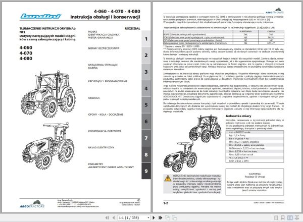 Landini Tractor 4 060 4 070 4 080 Operators Maintenance Manual 6695336A2 PL 1