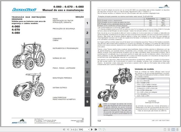 Landini Tractor 4 060 4 070 4 080 Operators Maintenance Manual 6717039A1 PT 1