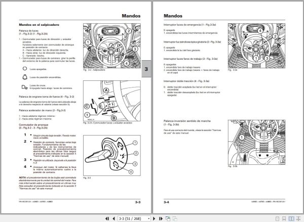 Landini Tractor 4 060D 4 070D 4 080D Operators Maintenance Manual 6622012A1 ES 2