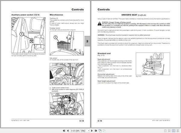 Landini Tractor 4 070 4 080 4 090 Operators Maintenance Manual 6627367A2 EN 2