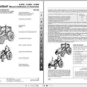 Landini Tractor 4 070 4 080 4 090 Operators Maintenance Manual 6627368A2 FR 1
