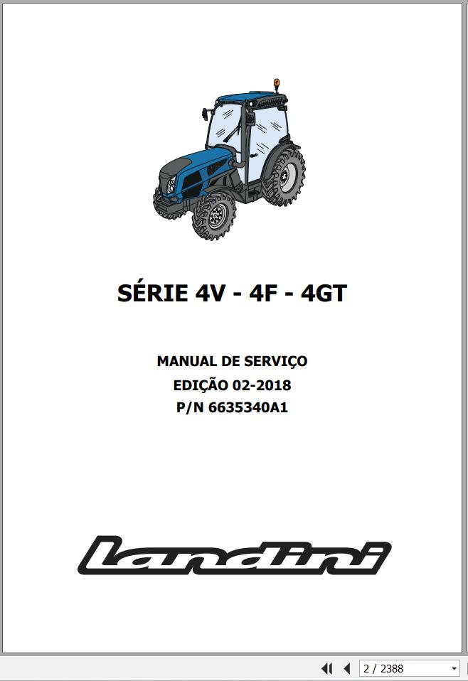 Landini Tractor 4 070 to 4 120 Service Manual 6635340A1 PT 1