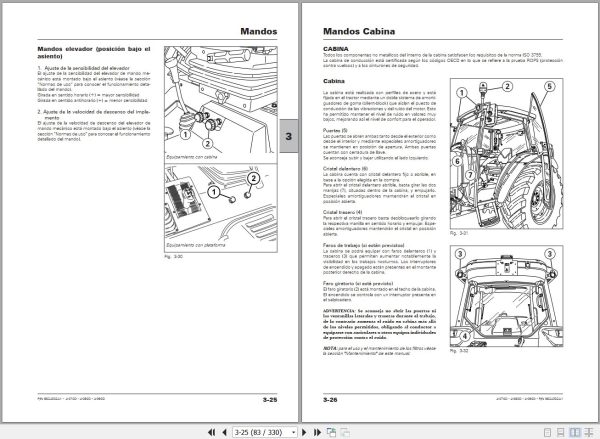 Landini Tractor 4 070D 4 080D 4 090D Operators Maintenance Manual 6624302A1 ES 2