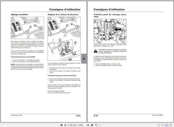 Landini Tractor 4 075D Operators Maintenance Manual 6615286A1 FR 2