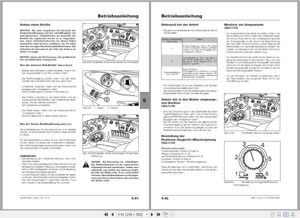 Landini Tractor 4 095 4 100 4 110 Operators Maintenance Manual 6627330A2 DE 2