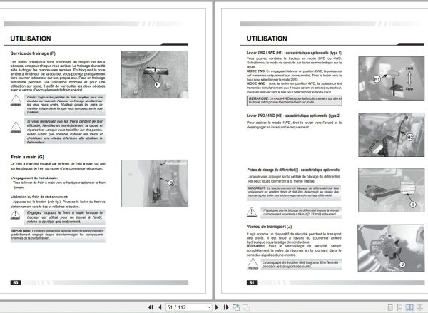 Landini Tractor 45 50 60 75 Operators Maintenance Manual 6653673A1 FR 2