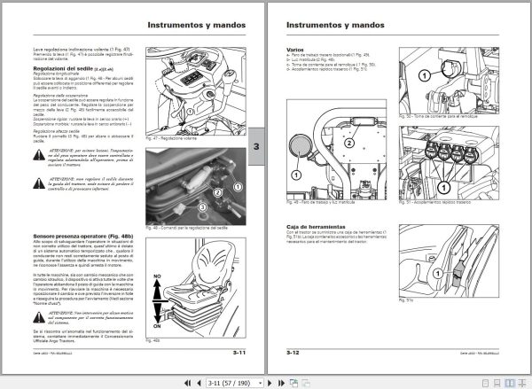Landini Tractor 4630 ISM to 4655 ARM Operators Maintenance Manual 6649984A2 ES 2