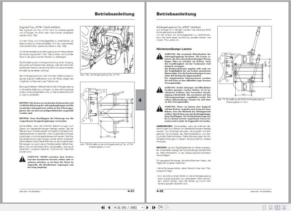 Landini Tractor 4630 ISM to 4655 ARM Operators Maintenance Manual 6649985A2 DE 2