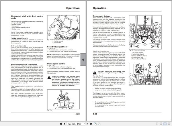 Landini Tractor 4630 ISM to 4655 VRM Operators Maintenance Manual 6511301M2 EN 2