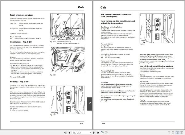 Landini Tractor 5 080H to 5 110H Operators Maintenance Manual 4218541M1 EN 2