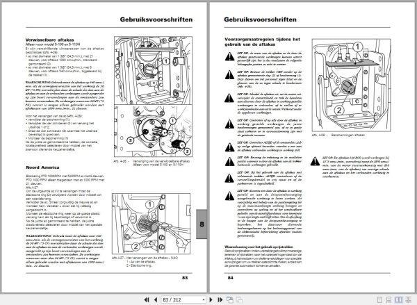 Landini Tractor 5 080H to 5 110H Operators Maintenance Manual 4218547M1 NL 2