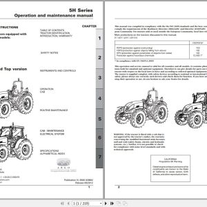 Landini Tractor 5 080H to 5 110H Operators Maintenance Manual 6506028M2 EN 1