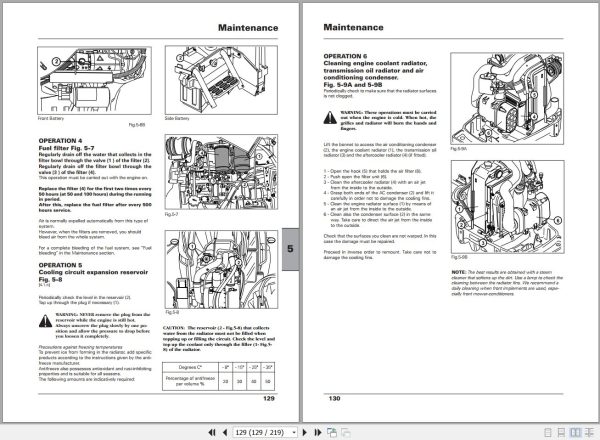 Landini Tractor 5 080H to 5 110H Operators Maintenance Manual 6506028M2 EN 2