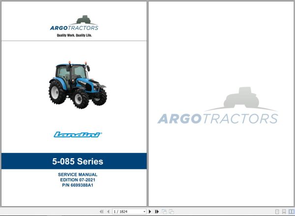 Landini Tractor 5 085 Series Service Manual 6699388A1 EN 1