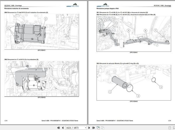 Landini Tractor 5 085 Service Manual 6699387A1 IT 2