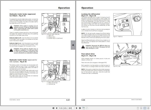 Landini Tractor 5 090D to 5 110D Operators Maintenance Manual 6513365M2 EN 2