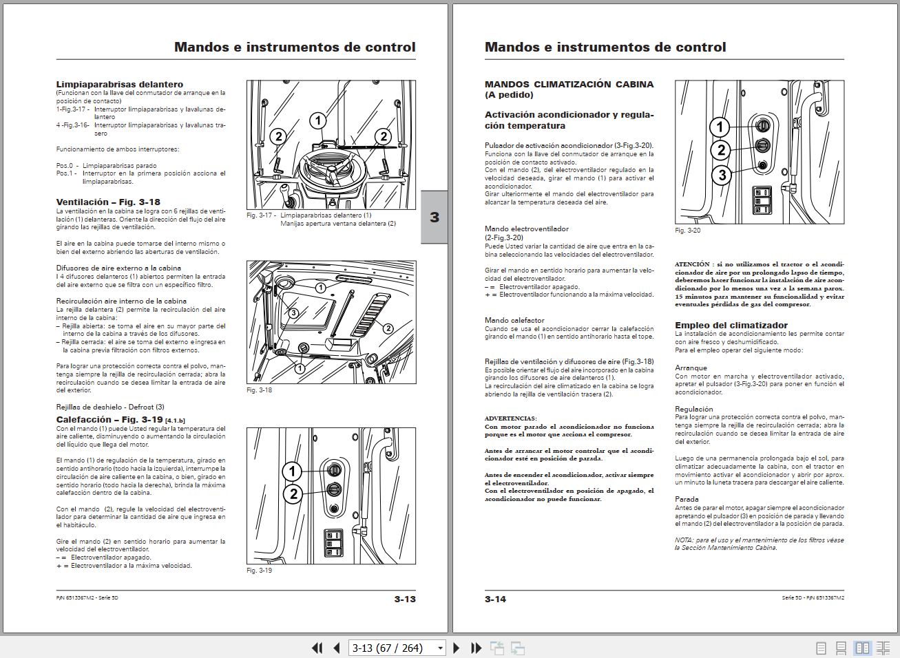 Landini Tractor 5 090D to 5 110D Tier 4 interim Operators Maintenance Manual 6513367M2 ES 1