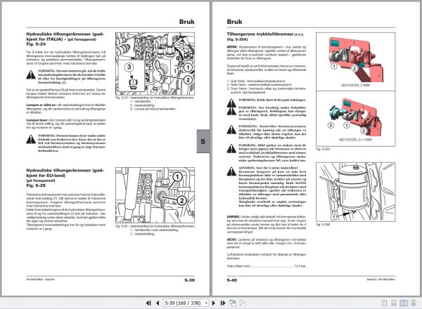 Landini Tractor 5 090H 5 100H 5 110H 5 115H Tier4 Operators Maintenance Manual 6602795A1 NO 2