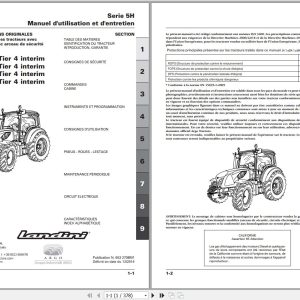 Landini Tractor 5 090H to 5 115H Tier 4 Operators Maintenance Manual 6532708M1 FR 1