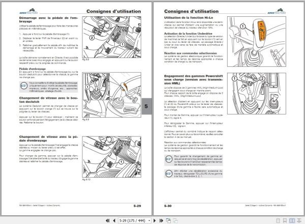 Landini Tractor 5 100 to 5 110 HC Operators Maintenance Manual 6691954A1 FR 2