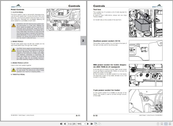 Landini Tractor 5 100 to 5 110HC Operators Maintenance Manual 6691953A1 EN 2