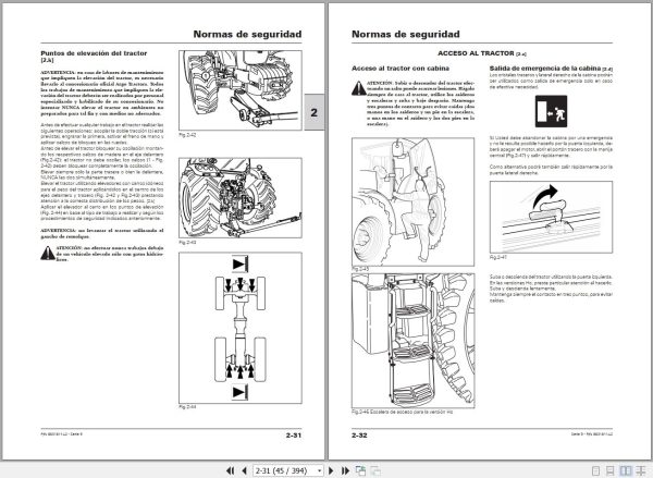 Landini Tractor 5 100 to 5 115HC Operators Maintenance Manual 6631811A2 ES 2