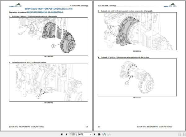 Landini Tractor 5 100 to 5 120 Service Manual 6703064A1 IT 2