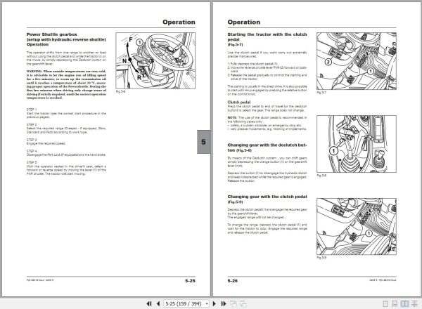 Landini Tractor 5 Series 5 100 to 5 115HC Operators Maintenance Manual 6631810A2 EN 1