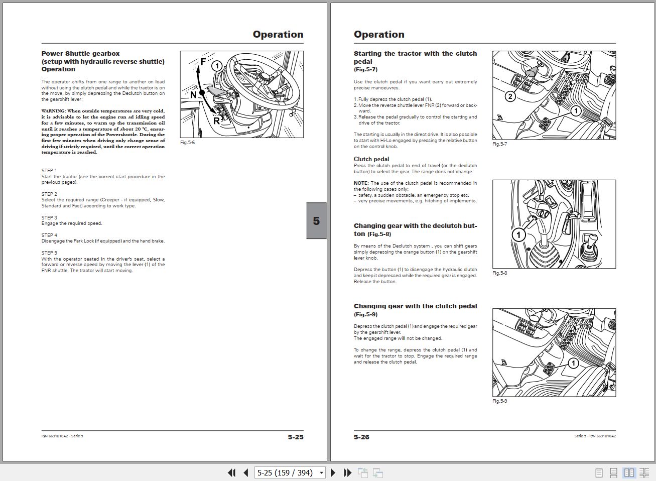Landini Tractor 5 Series 5 100 to 5 115HC Operators Maintenance Manual 6631810A2 EN 1