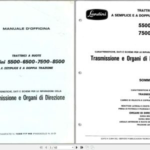 Landini Tractor 5500 8500 Workshop Manual 1422117M2 IT 1
