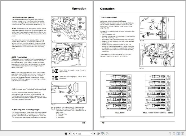 Landini Tractor 5860 to 8860s Operators Maintenance Manual 3660053M2 EN 2