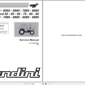 Landini Tractor 5860 to 9880 Service Manual 3535057M2 EN 1