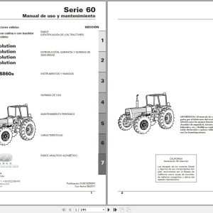 Landini Tractor 5865 8860s Operators Maintenance Manual 6510250M1 ES 1