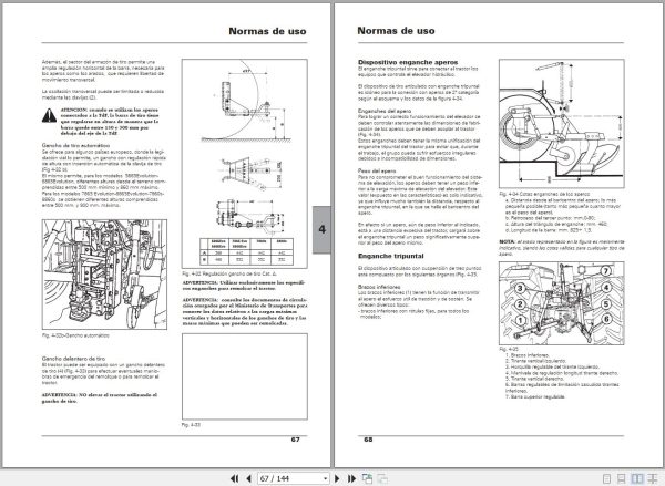 Landini Tractor 5865 8860s Operators Maintenance Manual 6510250M1 ES 2