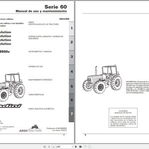 Landini Tractor 5865 8860s Operators Maintenance Manual 6520960M1 ES 1