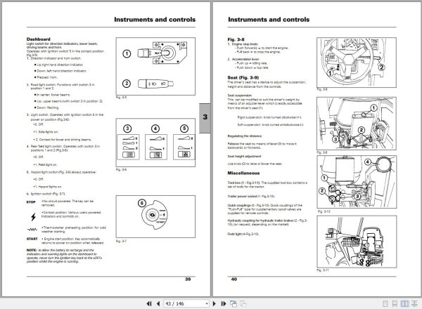 Landini Tractor 5865 to 8860s Operators Maintenance Manual 3681738M3 EN 2