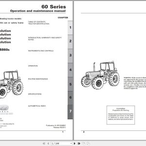 Landini Tractor 5865 to 8860s Operators Maintenance Manual 6510248M1 EN 1