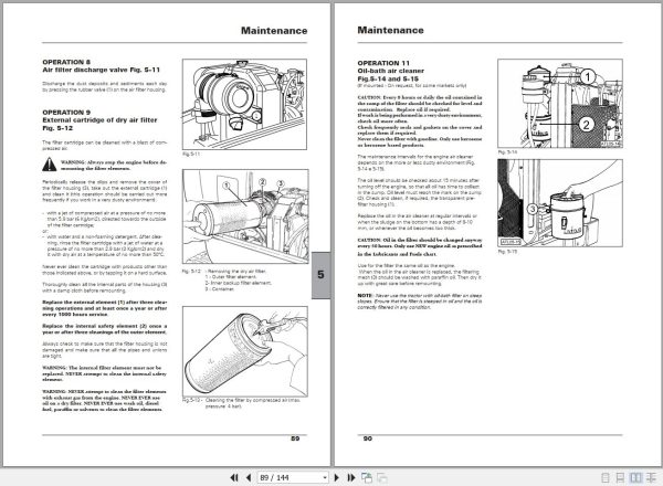 Landini Tractor 5865 to 8860s Operators Maintenance Manual 6510248M1 EN 2