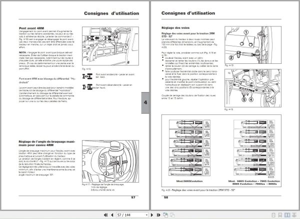 Landini Tractor 5865 to 8860s Operators Maintenance Manual 6510249M1 FR 2