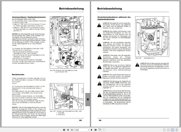 Landini Tractor 5H Series 5 080H to 5 110H Operators Maintenance Manual 4218545M1 DE 2