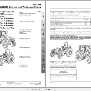Landini Tractor 5H Series 5 090H to 5 115H Operators Maintenance Manual 6513092M2 DE 1