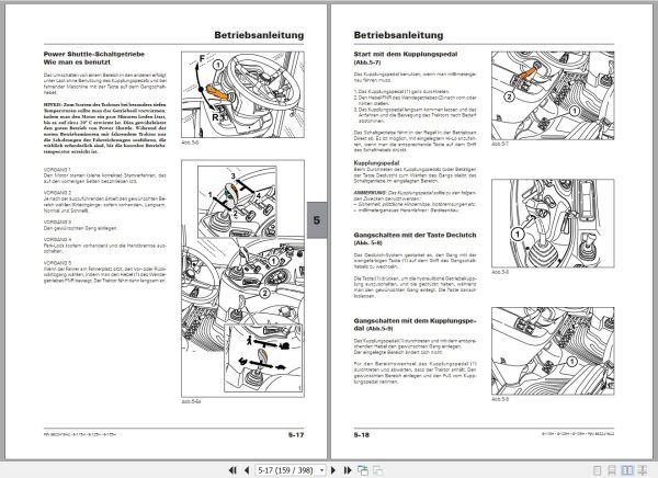 Landini Tractor 6 115H 6 125H 6 135H Operators Maintenance Manual 6622419A2 DE 2