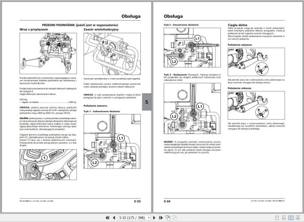 Landini Tractor 6 115H 6 125H 6 135H Operators Maintenance Manual 6718081A1 PL 2