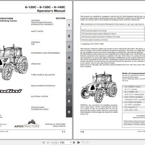 Landini Tractor 6 120C 6 130C 6 140C Operators Maintenance Manual 6525027M4 EN 1