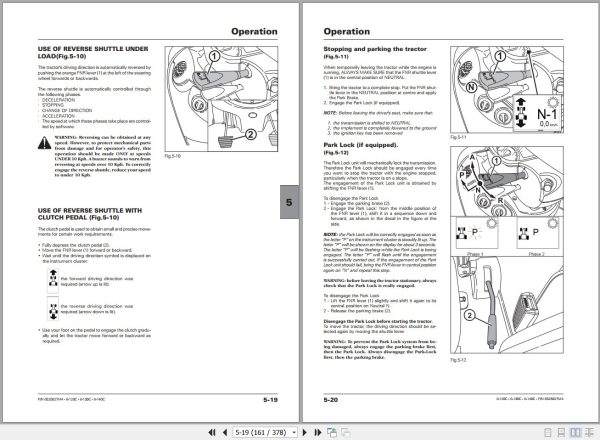 Landini Tractor 6 120C 6 130C 6 140C Operators Maintenance Manual 6525027M4 EN 2