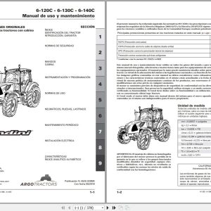 Landini Tractor 6 120C 6 130C 6 140C Operators Maintenance Manual 6525029M4 ES 1