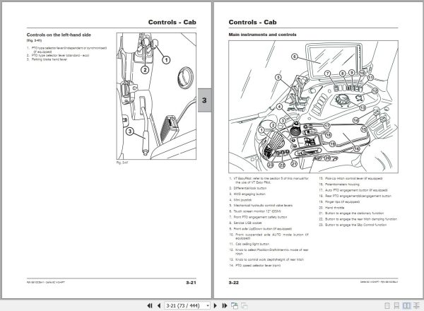 Landini Tractor 6 120C 6 130C 6 140C V SHIFT Operators Maintenance Manual 6610036A1 EN 2